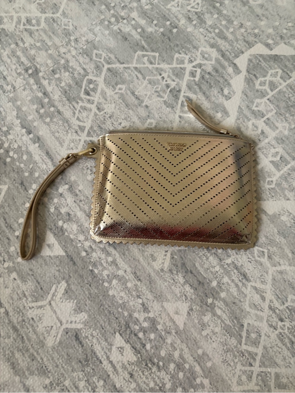 Victoria's Secret Metallic Gold Laser Cut Night Out Wristlet